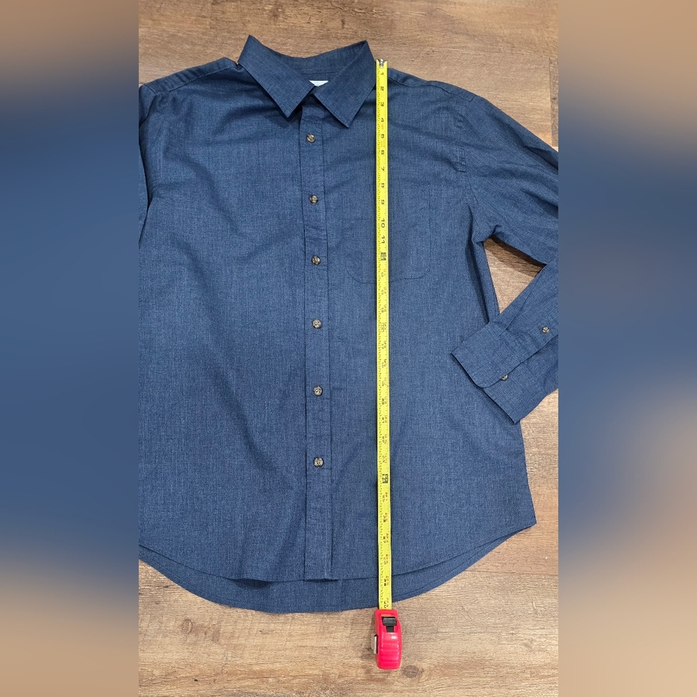 1029 Old Navy Shirt Men Large Button Down Slim Fit Long Sleeve Casual Blue Shirt